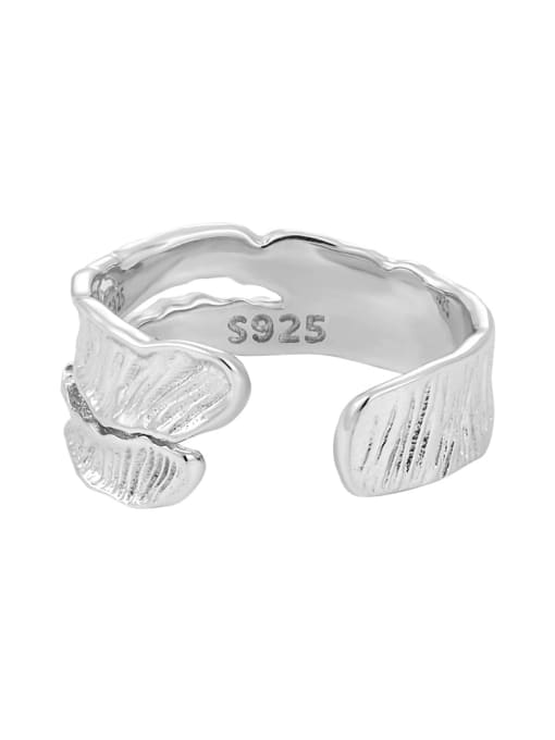 JT934 model [adjustable size 15] 925 Sterling Silver Irregular Vintage Band Ring